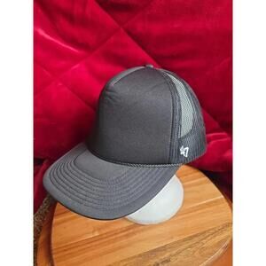 New Era 47 Brand Black Mesh Back Trucker Hat Rope No Logo Snapback Blank